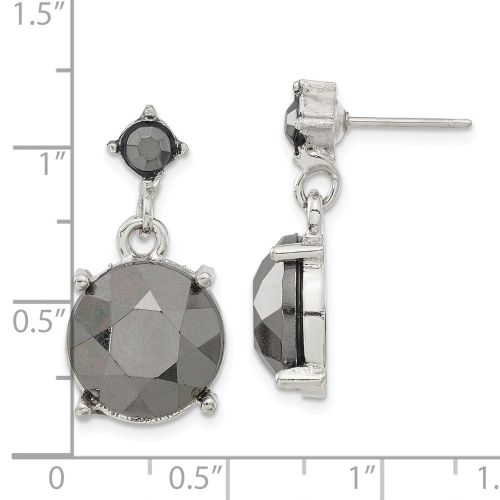Mode 1928 Schmuck Silberfarben Hematite Acrylic Facettiert Steine Hängend Ohrstecker