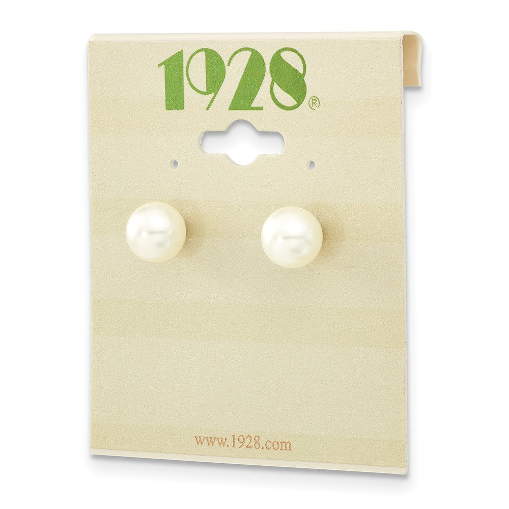 Mode 1928 Schmuck Goldfarben 8mm Ivory Imitat Perle Stecker Ohrstecker