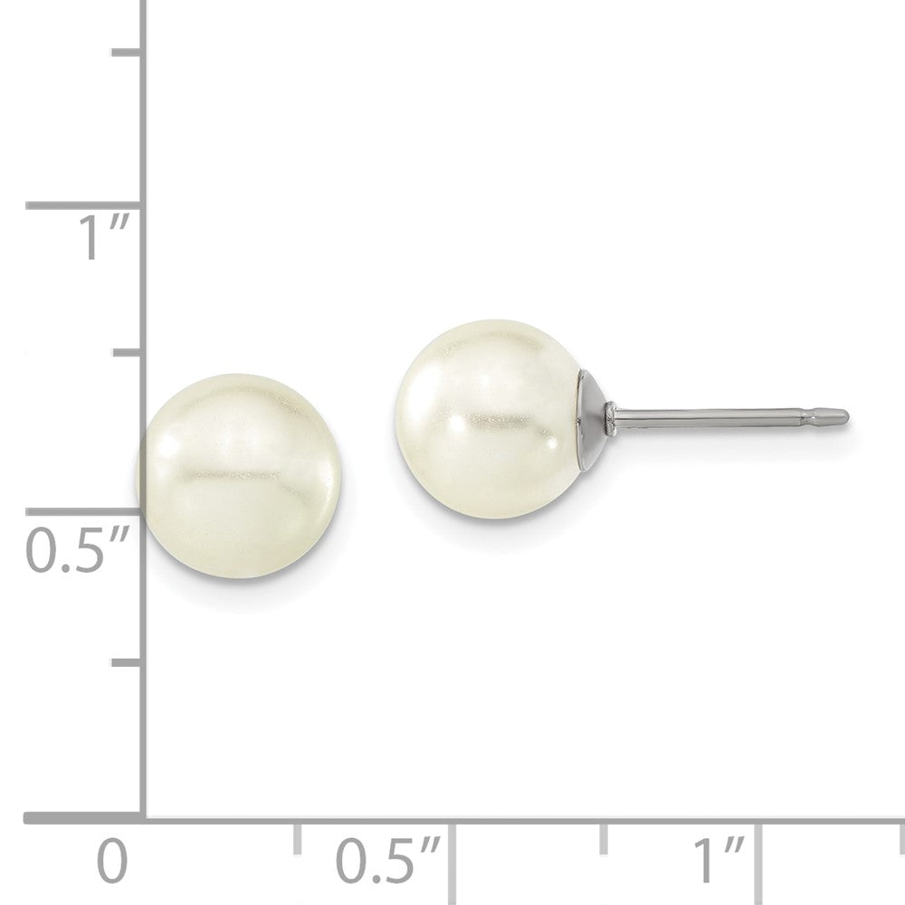 Mode 1928 Schmuck Goldfarben 8mm Ivory Imitat Perle Stecker Ohrstecker