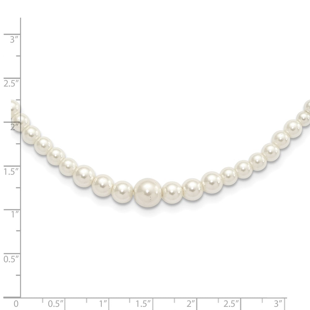 Mode 1928 Schmuck Goldfarben Verschluss 2mm To 8mm Ivory Imitat Perle Abgestuft Strang 18 Zoll Halskette