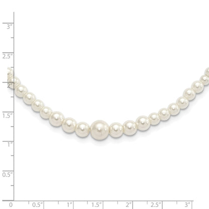 Mode 1928 Schmuck Goldfarben Verschluss 2mm To 8mm Ivory Imitat Perle Abgestuft Strang 18 Zoll Halskette
