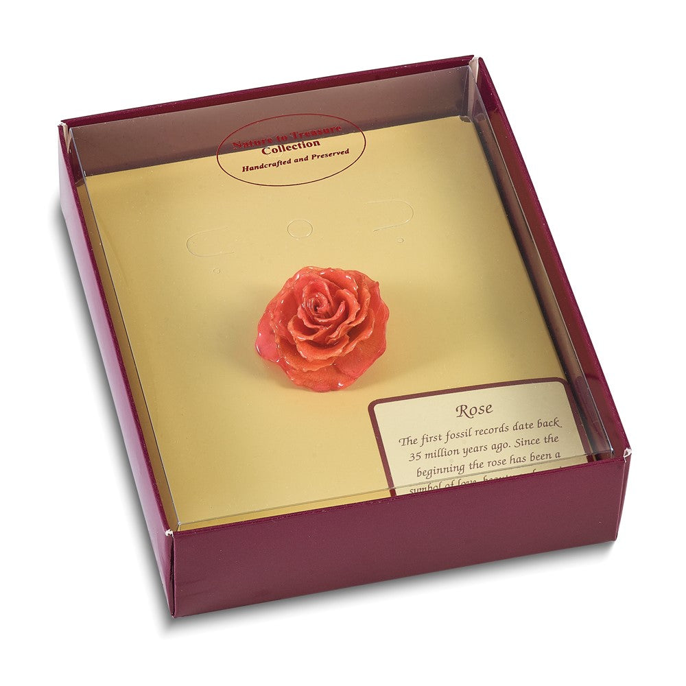 Mode Lacquer Dipped Rosa Echt Rose Verstellbar Silberfarben Ring