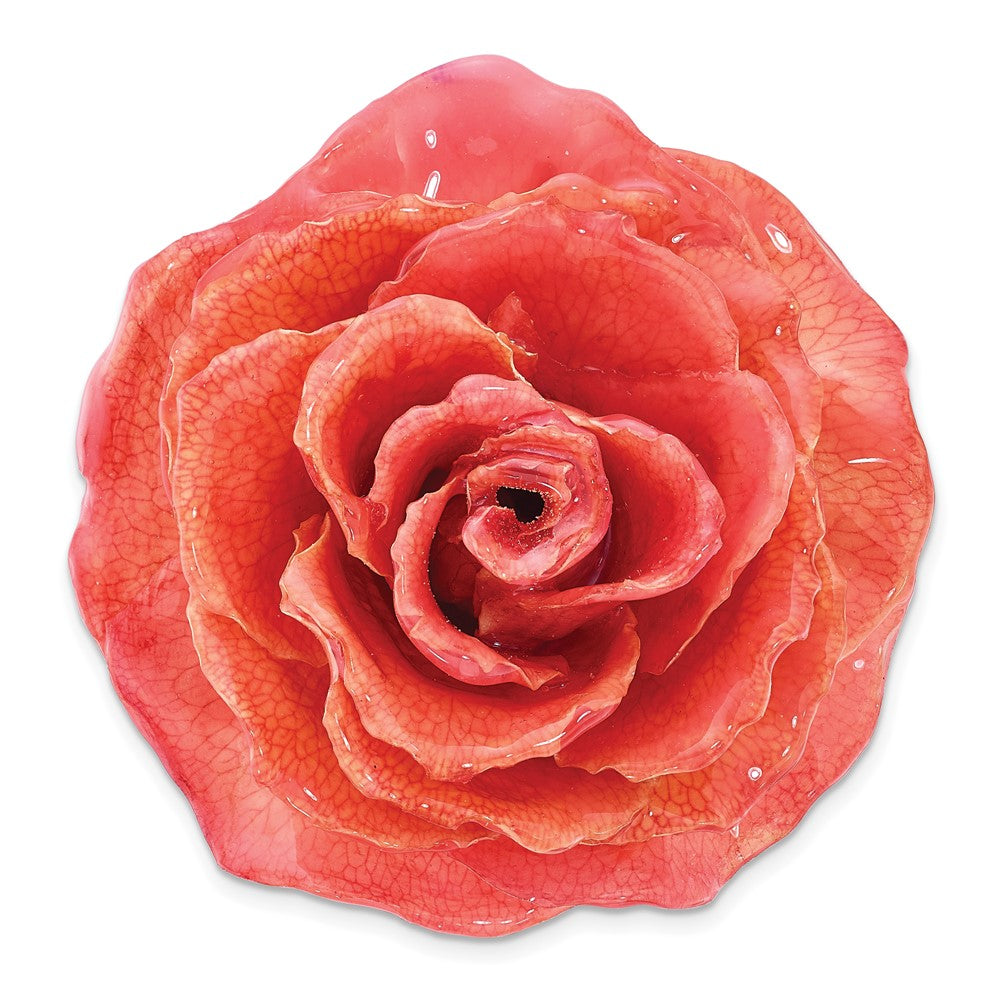 Mode Lacquer Dipped Rosa Echt Rose Verstellbar Silberfarben Ring