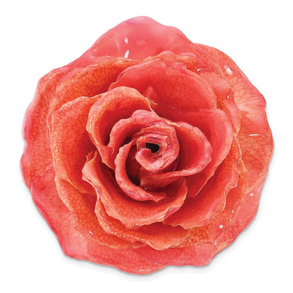 Mode Lacquer Dipped Rosa Echt Rose Verstellbar Silberfarben Ring