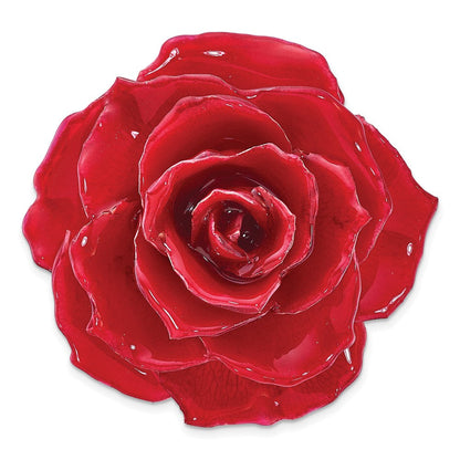 Mode Lacquer Dipped Rot Echt Rose Verstellbar Silberfarben Ring