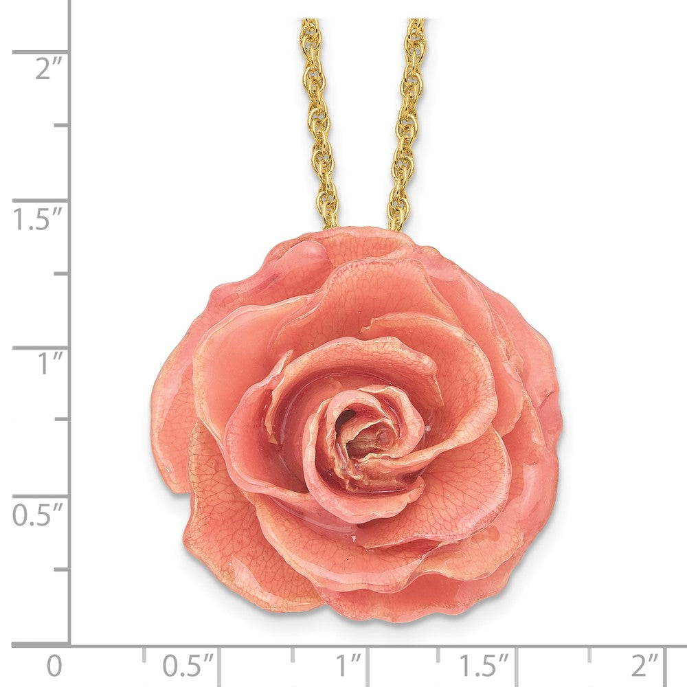 Mode Lacquer Dipped Rosa Echt Rose mit 20 Zoll Goldfarben Halskette