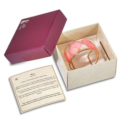 Mode 24K Gold-trim Rosa Echt Rose Petal Manschette Armreif Armband
