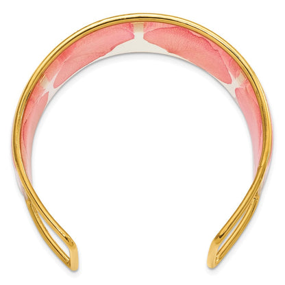 Mode 24K Gold-trim Rosa Echt Rose Petal Manschette Armreif Armband