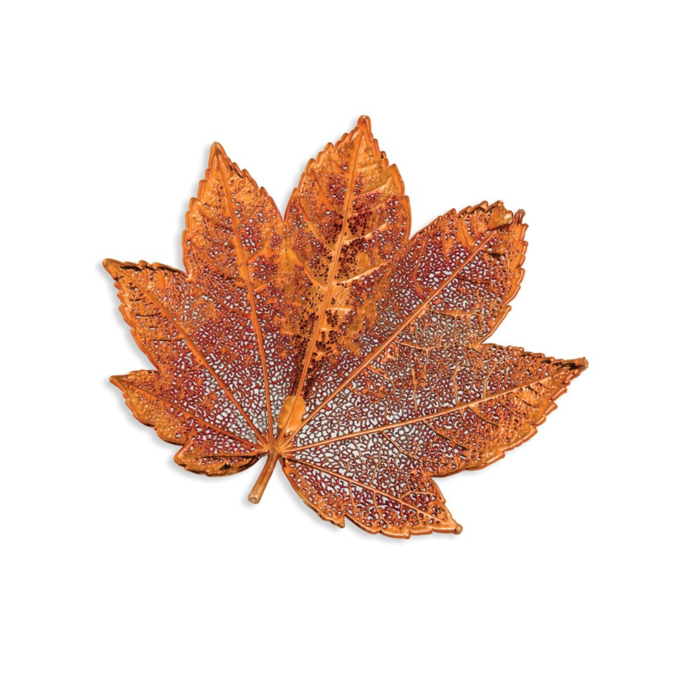 Mode Iridescent Copper Dipped Echt Full Mond Maple Blatt Brosche