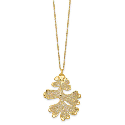 Mode 24K Gold Dipped Echt Eiche Blatt mit 20 Zoll Goldfarben Halskette
