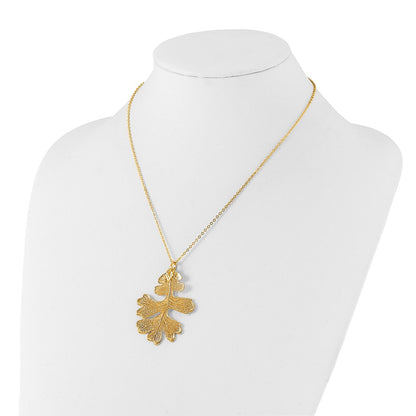 Mode 24K Gold Dipped Echt Eiche Blatt mit 20 Zoll Goldfarben Halskette