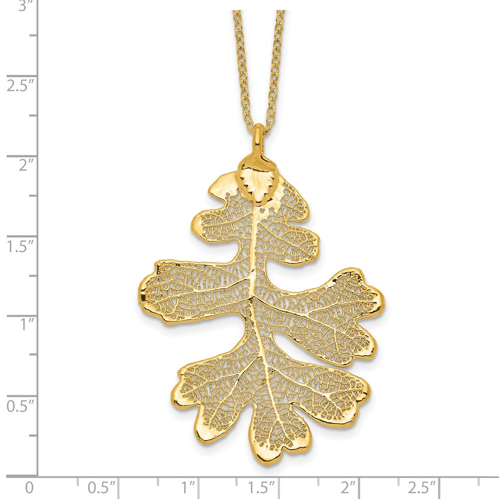 Mode 24K Gold Dipped Echt Eiche Blatt mit 20 Zoll Goldfarben Halskette