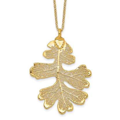 Mode 24K Gold Dipped Echt Eiche Blatt mit 20 Zoll Goldfarben Halskette