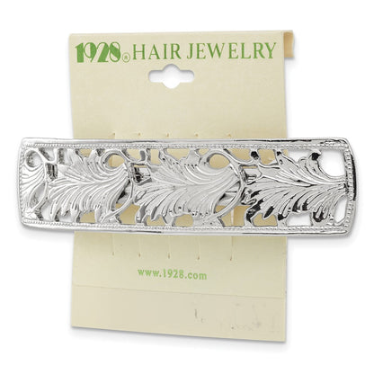 Mode 1928 Schmuck Silberfarben Ornate Blatt Motif Hair Barrette