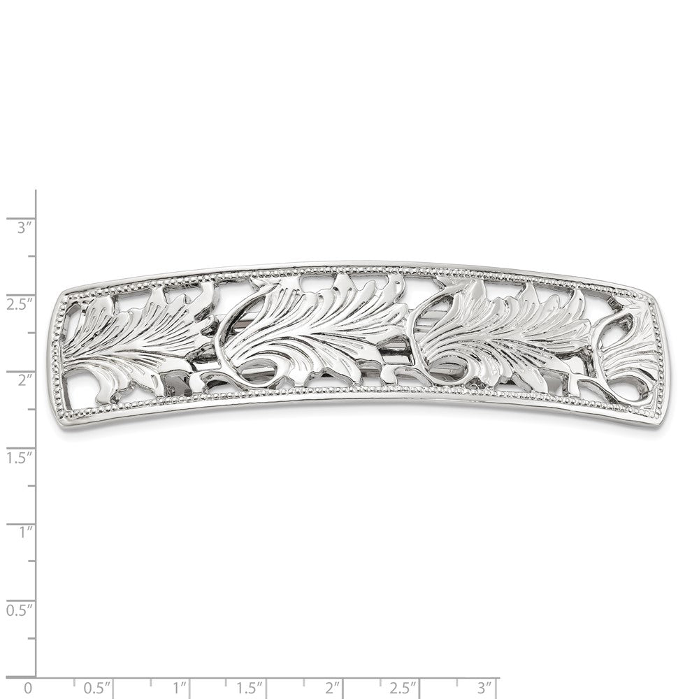 Mode 1928 Schmuck Silberfarben Ornate Blatt Motif Hair Barrette