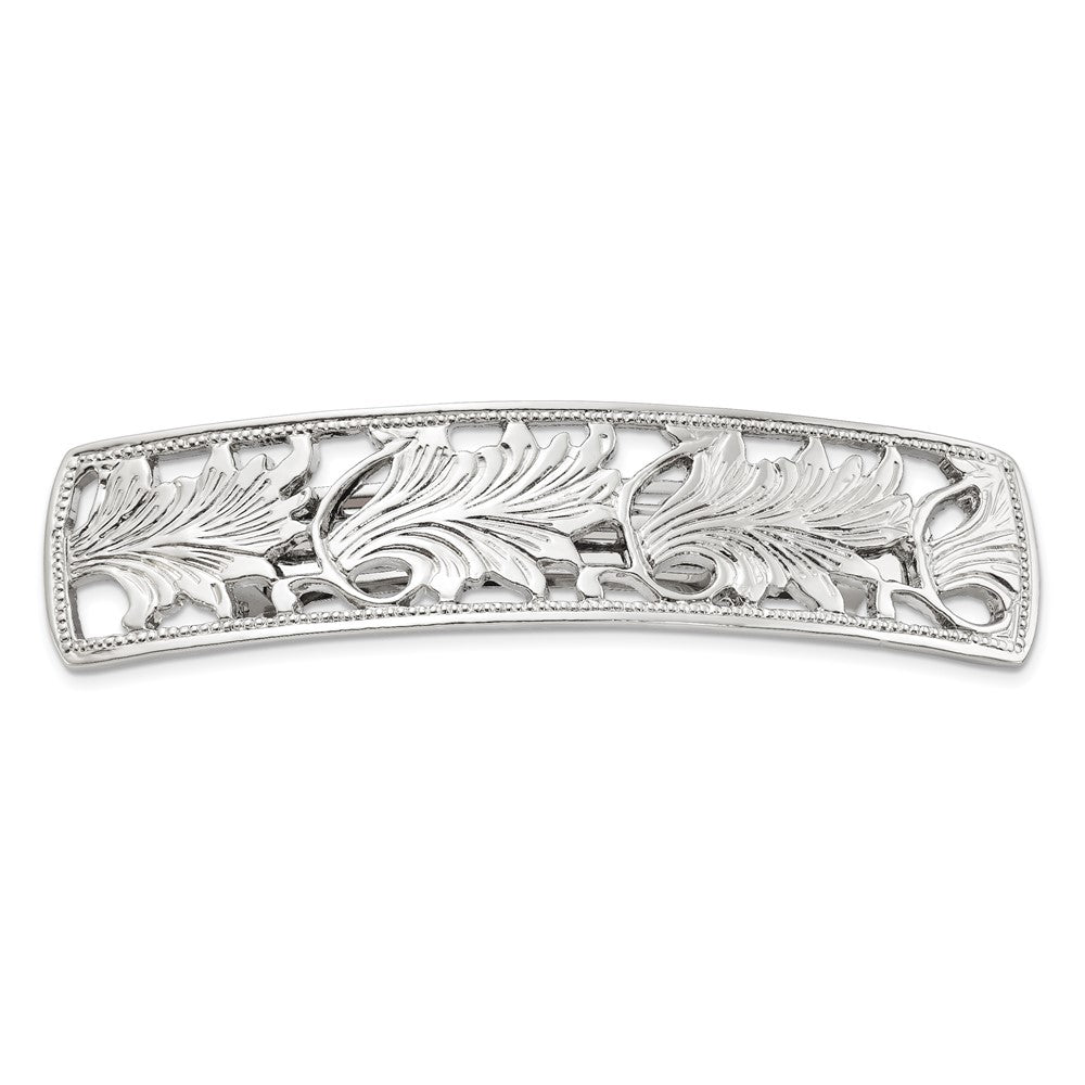 Mode 1928 Schmuck Silberfarben Ornate Blatt Motif Hair Barrette