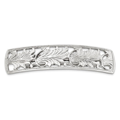 Mode 1928 Schmuck Silberfarben Ornate Blatt Motif Hair Barrette