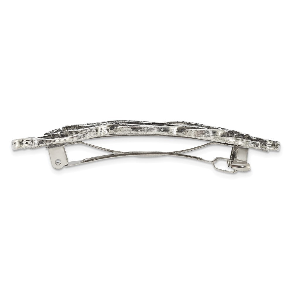 Mode 1928 Schmuck Silberfarben Strukturiert Ornate Hair Barrette