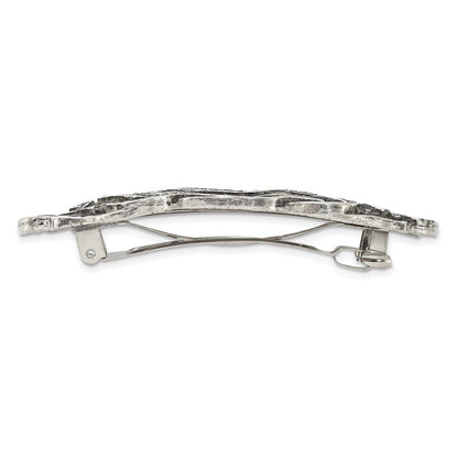 Mode 1928 Schmuck Silberfarben Strukturiert Ornate Hair Barrette