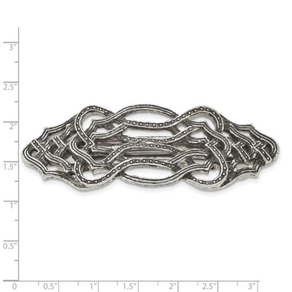 Mode 1928 Schmuck Silberfarben Strukturiert Ornate Hair Barrette