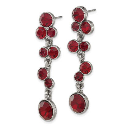 Mode 1928 Schmuck Silberfarben Rot Epoxid Facettiert Stein Hängend Ohrstecker