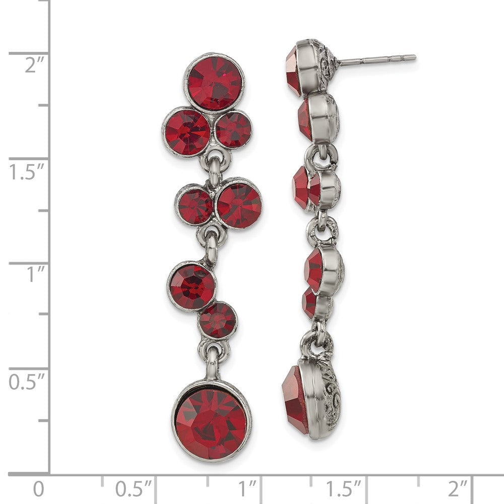 Mode 1928 Schmuck Silberfarben Rot Epoxid Facettiert Stein Hängend Ohrstecker