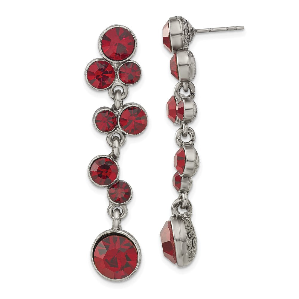 Mode 1928 Schmuck Silberfarben Rot Epoxid Facettiert Stein Hängend Ohrstecker
