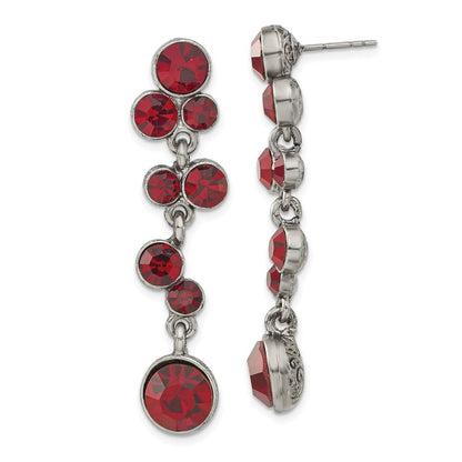 Mode 1928 Schmuck Silberfarben Rot Epoxid Facettiert Stein Hängend Ohrstecker