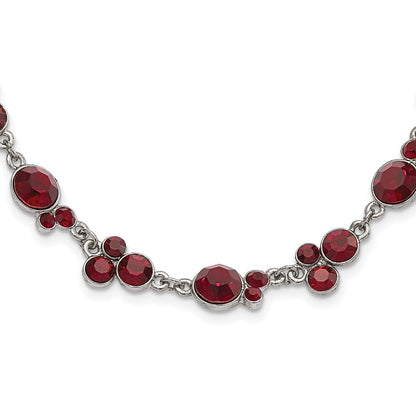 Mode 1928 Schmuck Silberfarben Rot Epoxid Facettiert Stein 16 Zoll Halskette mit 3 Verlängerung