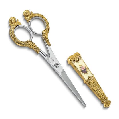 Mode 1928 Klein Goldfarben Blumen Manor House Scissors mit Edelstahl Blades