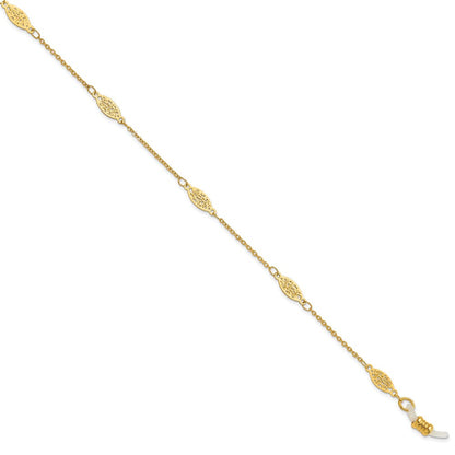 Mode 1928 Schmuck Goldfarben Filigran Muster Eyeglass Halter 30 Zoll Kette