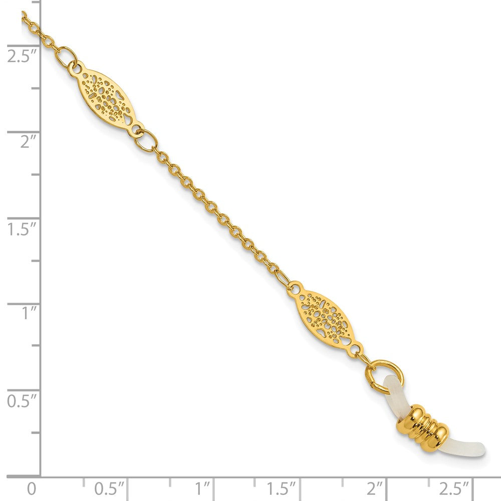Mode 1928 Schmuck Goldfarben Filigran Muster Eyeglass Halter 30 Zoll Kette