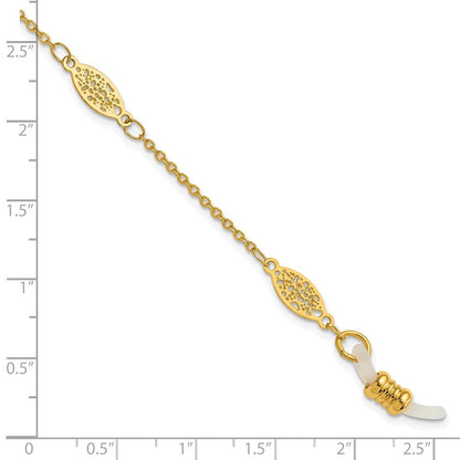 Mode 1928 Schmuck Goldfarben Filigran Muster Eyeglass Halter 30 Zoll Kette