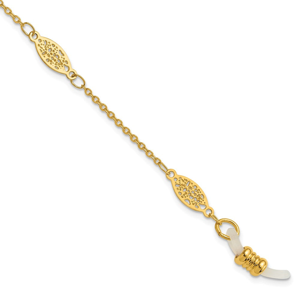 Mode 1928 Schmuck Goldfarben Filigran Muster Eyeglass Halter 30 Zoll Kette
