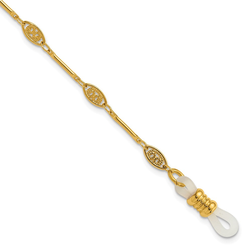 Mode 1928 Schmuck Goldfarben Filigran Muster Stations Eyeglass Halter 30 Zoll Kette