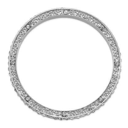 Mode 1928 Schmuck Silberfarben Klar Epoxid Steine Schieber-on Armreif Armband