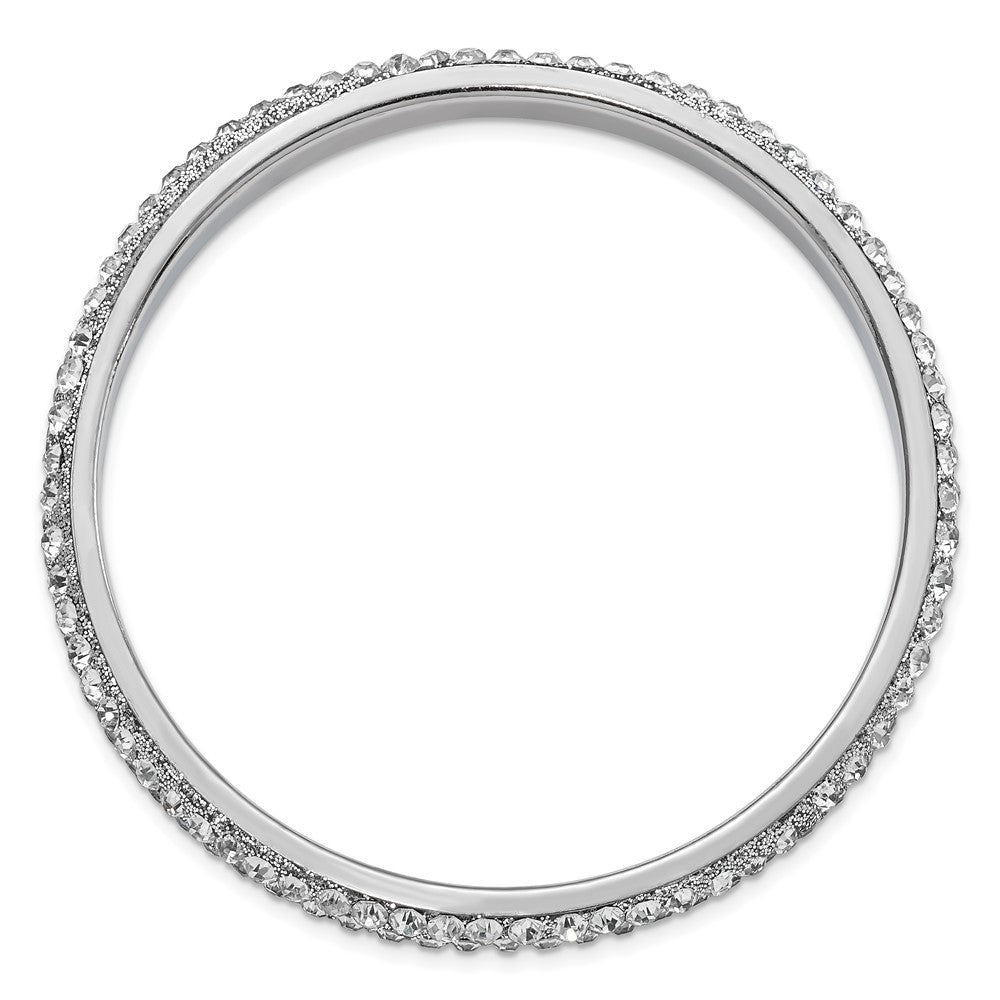 Mode 1928 Schmuck Silberfarben Klar Kristall Schieber-on Armreif Armband