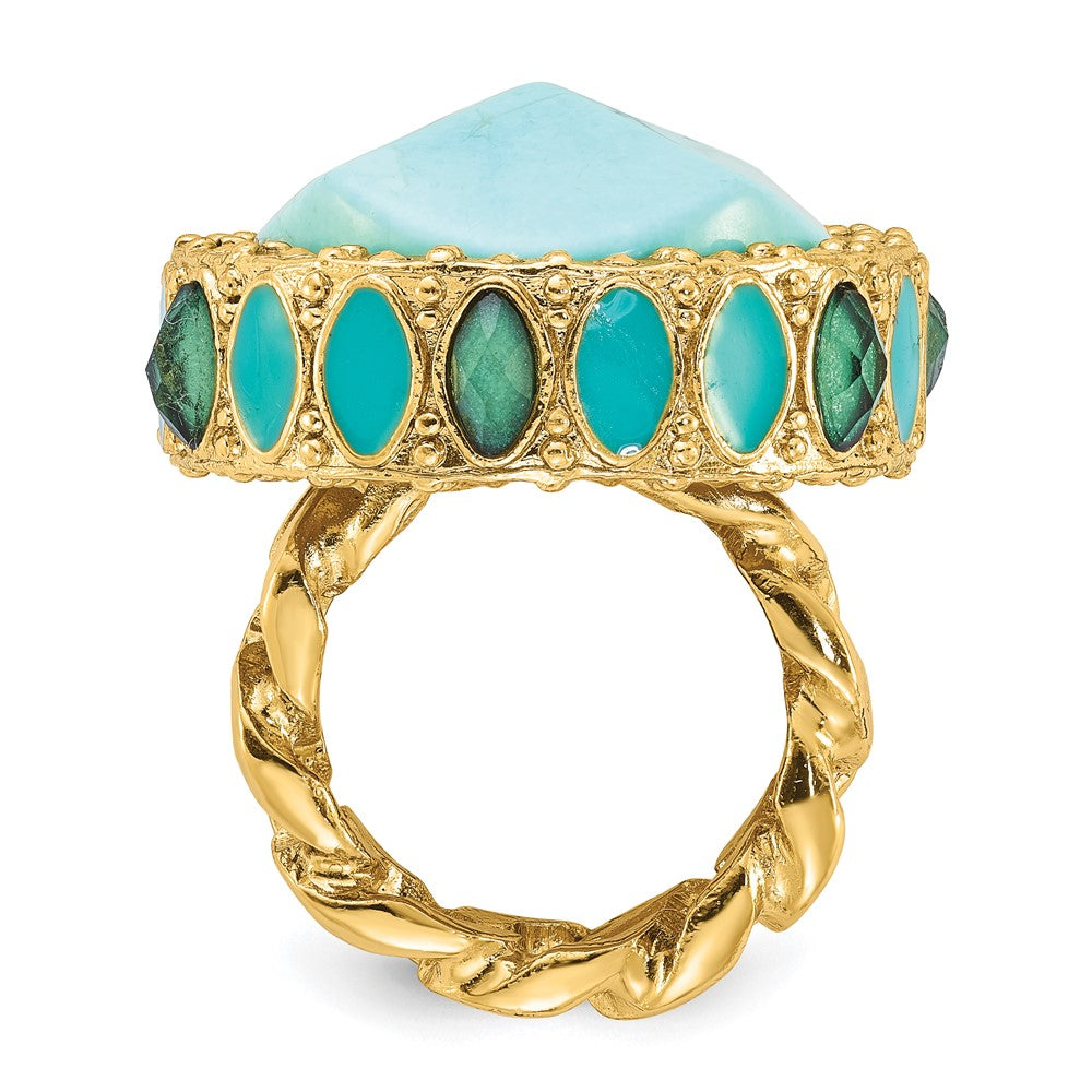 Mode Laundry Goldfarben Resin & Synthetisch Composite Steine Ring