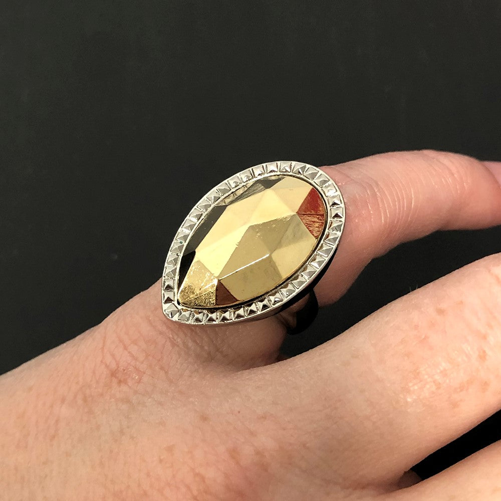 Mode Laundry Silberfarben mit Synthetisch Goldfarben Tropfen Ring