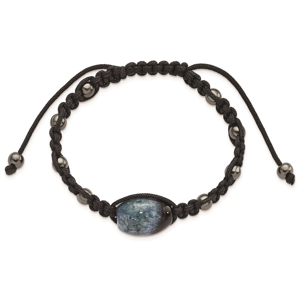 Mode 12x18mm Amethyst Kristall Achat mit 5mm Hematite Kordel Verstellbar Armband