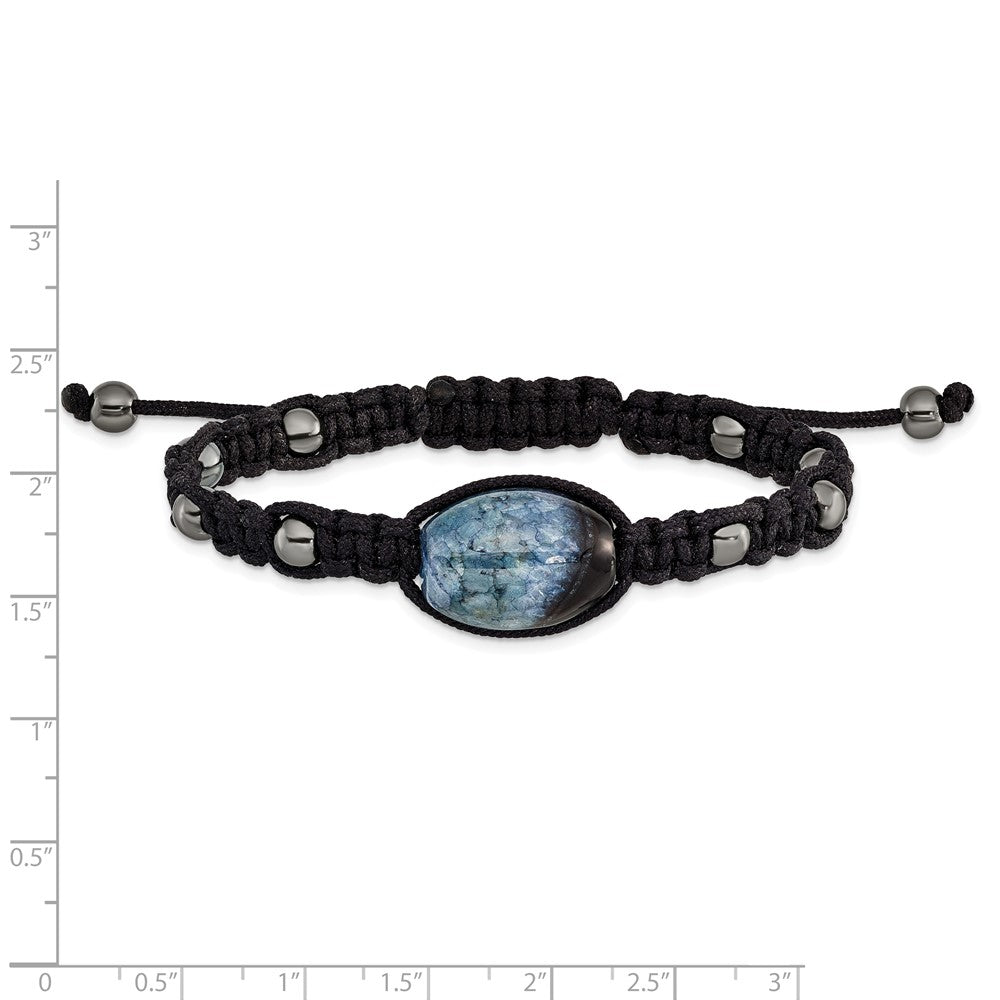 Mode 12x18mm Amethyst Kristall Achat mit 5mm Hematite Kordel Verstellbar Armband