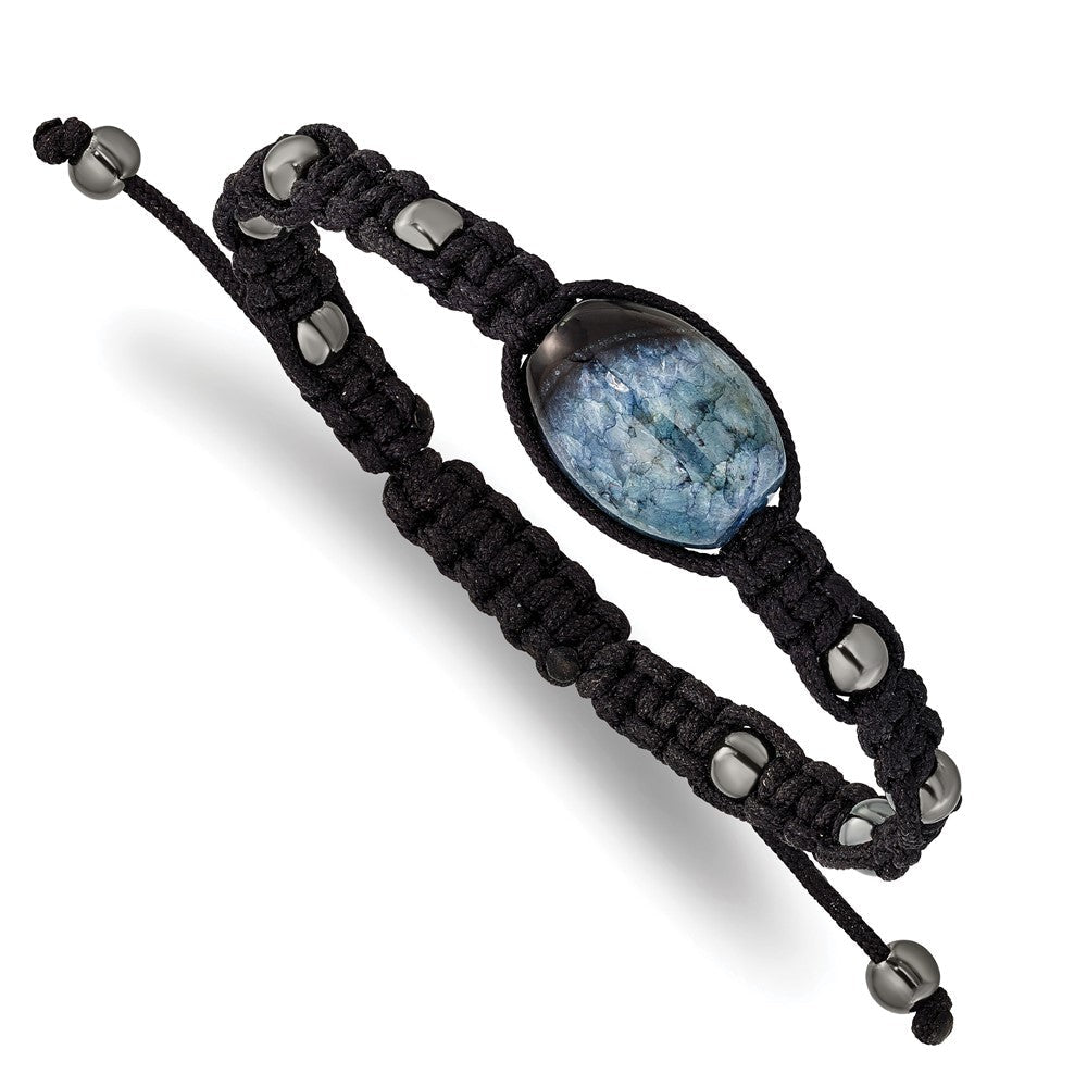 Mode 12x18mm Amethyst Kristall Achat mit 5mm Hematite Kordel Verstellbar Armband