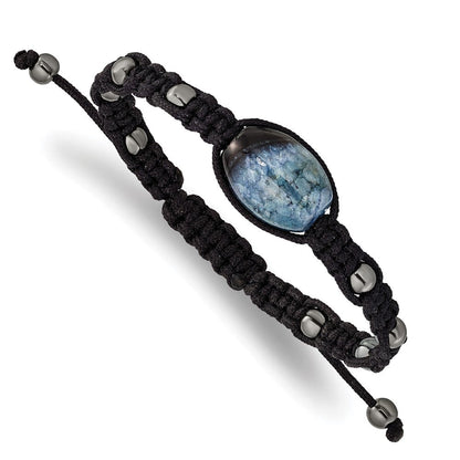 Mode 12x18mm Amethyst Kristall Achat mit 5mm Hematite Kordel Verstellbar Armband