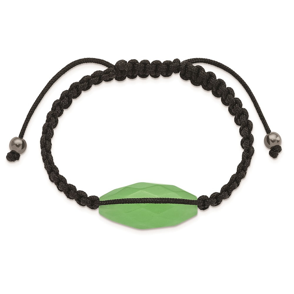 Mode 13x30mm Aqua Achat mit Hematite und Schwarz Kordel Armband
