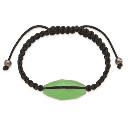 Mode 13x30mm Aqua Achat mit Hematite und Schwarz Kordel Armband