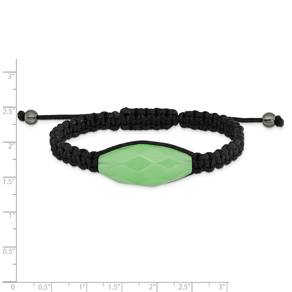 Mode 13x30mm Aqua Achat mit Hematite und Schwarz Kordel Armband