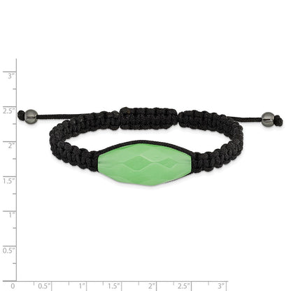 Mode 13x30mm Aqua Achat mit Hematite und Schwarz Kordel Armband