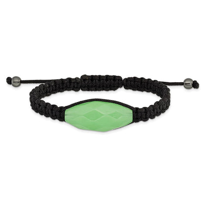 Mode 13x30mm Aqua Achat mit Hematite und Schwarz Kordel Armband