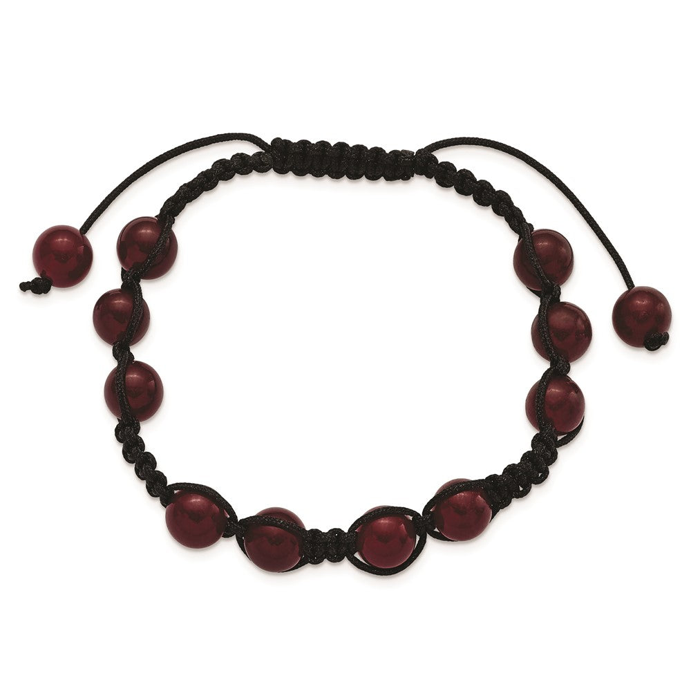 Mode 8mm Rot Aventurine Perlen und Schwarz Kordel Armband