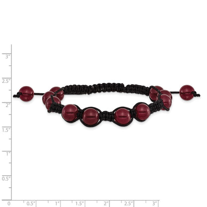 Mode 8mm Rot Aventurine Perlen und Schwarz Kordel Armband